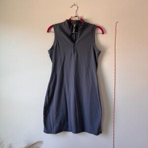 Skims Dark Grey Blue Bodycon Mini Dress | Quarter Zip | Size L